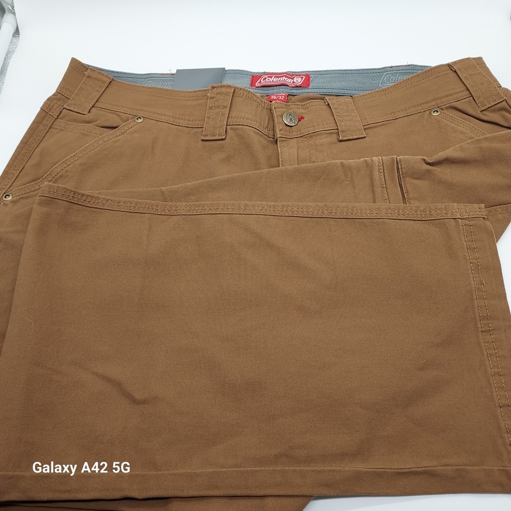 Coleman Mens Stretch Canvas Utility Work Pants Copper Brown 40x30 1442105PPH NWT